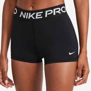Nike Pro Women's 3 Inch Shorts Black/White Style CZ9857-010 NWT